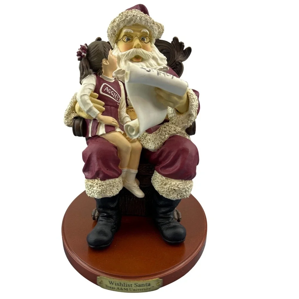 Texas A&M Wishlist Santa Figurine Collegiate Collectables Limited Series 2000‎